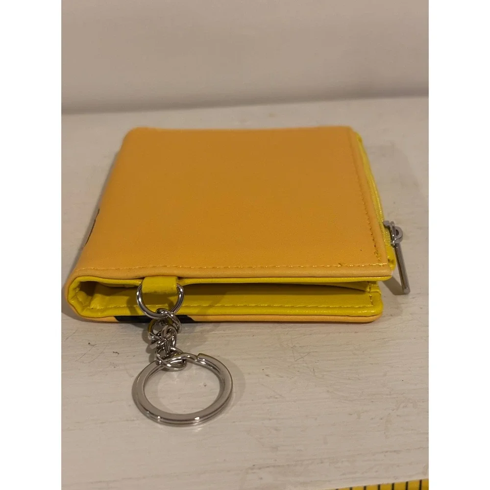 Peanuts Charlie Brown Miniso Wallet Kids Yellow Bifold Keychain New Great Gift!